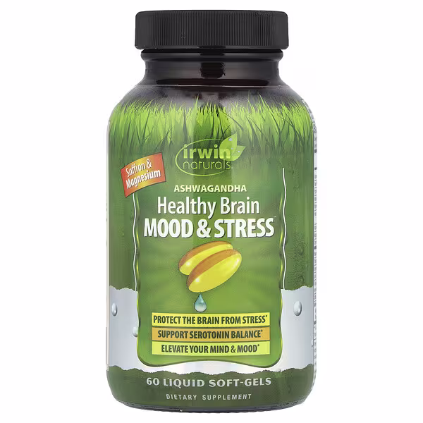 Irwin Naturals, Ashwagandha Healthy Brain Mood & Stress, 60 Liquid Soft-Gels