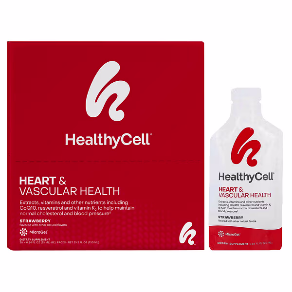 HealthyCell, Heart & Vascular Health, Strawberry, 30 Gel Packs, 0.84 fl oz (25 ml) Each
