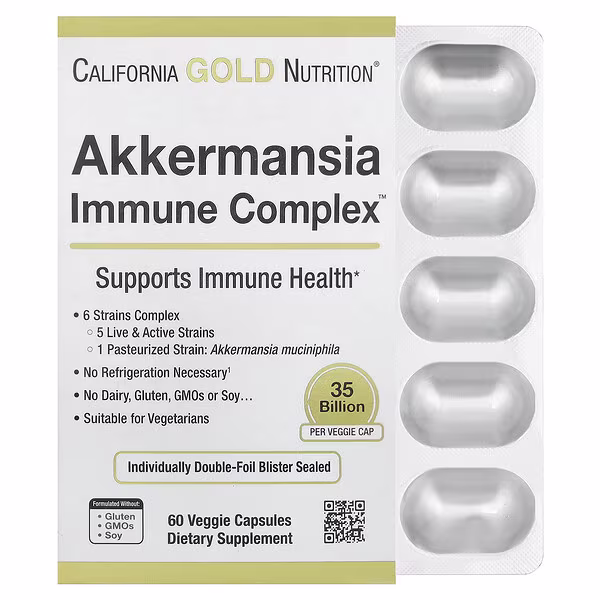 California Gold Nutrition, Akkermansia + Probiotics Immune Complex, 60 Veggie Capsules