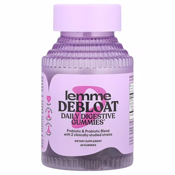 Lemme, Debloat, Daily Digestive Probiotic Gummies, 60 Gummies