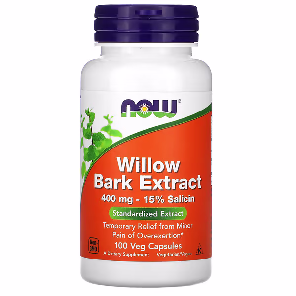 NOW Foods, Willow Bark Extract, 100 Veg Capsules (400 mg per Capsule)