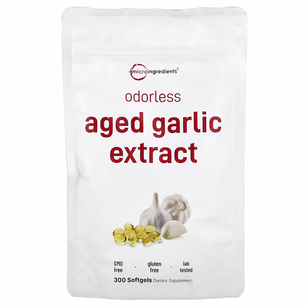 Micro Ingredients, Odorless Aged Garlic Extract, 300 Softgels (250 mg per Softgel)