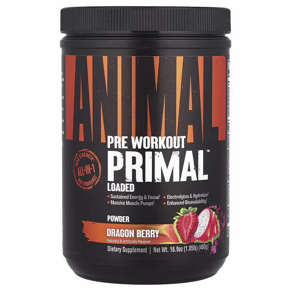 Animal, Pre Workout Primal™ Powder, Dragon Berry, 1.05 lb (480 g)