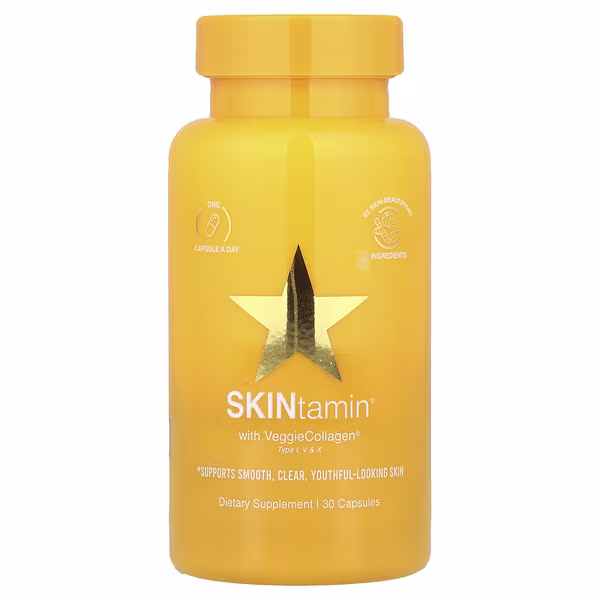 HAIRtamin, SKINtamin® With VeggieCollagen®, 30 Capsules