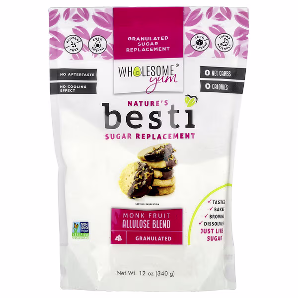 Wholesome Yum, Besti, Granulated Sugar Replacement, Monk Fruit Allulose Blend, 12 oz (340 g)