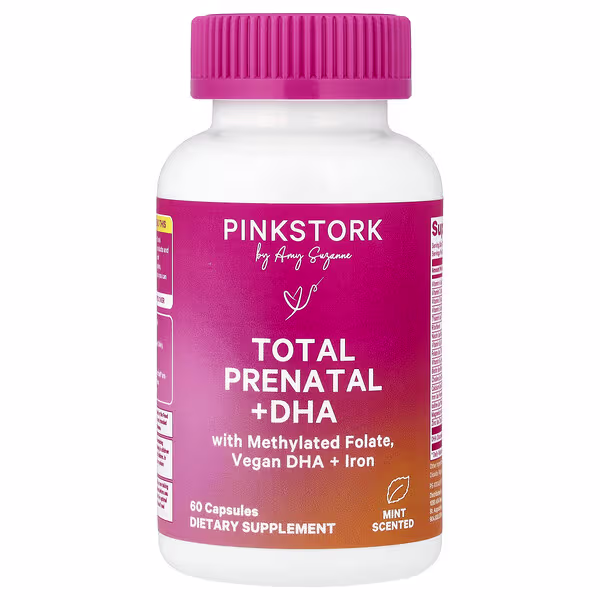 Pink Stork, Total Prenatal + DHA, Mint, 60 Capsules