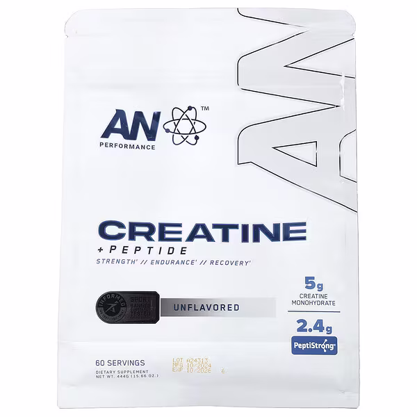 AN Supps, Creatine + Peptide, Unflavored , 15.66 oz (444 g)