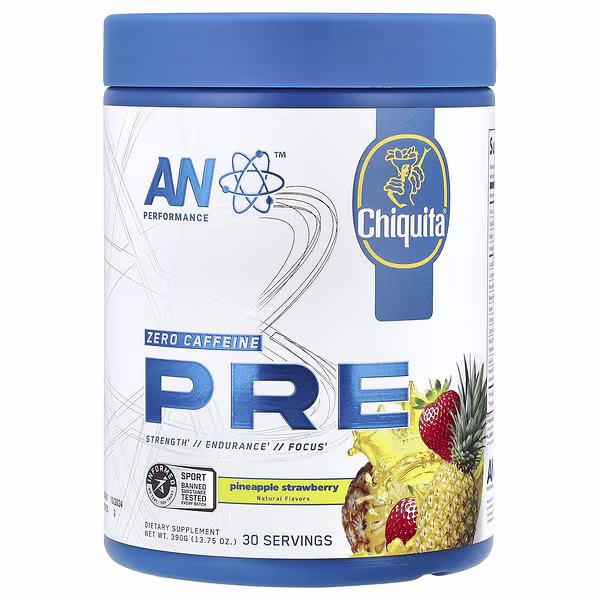 AN Supps, Pre-Workout, Zero Caffeine, Pineapple Strawberry, 13.75 oz (390 g)