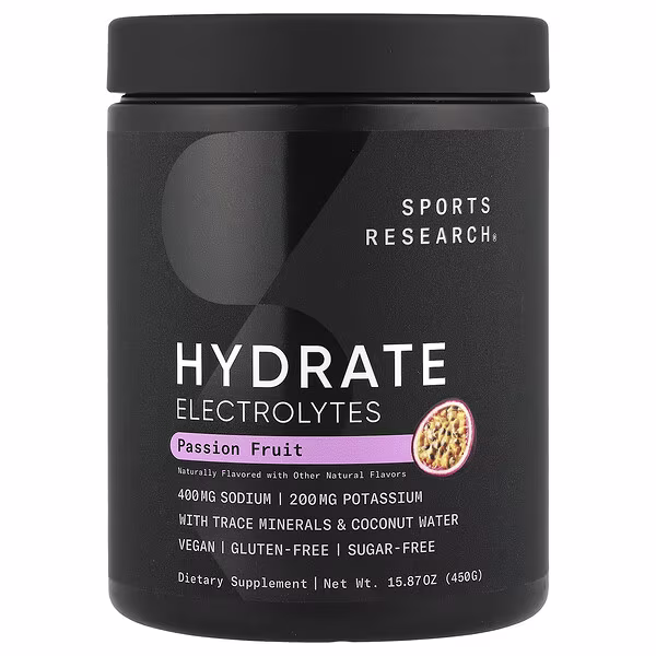 Sports Research, Hydrate Electrolytes, Passion Fruit, 15.87 oz (450 g)