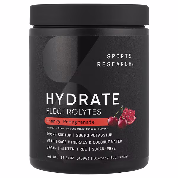 Sports Research, Hydrate Electrolytes, Cherry Pomegranate, 15.87 oz (450 g)