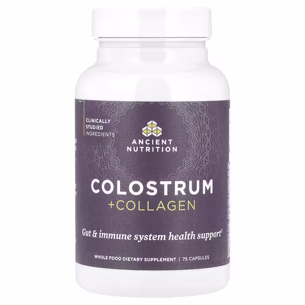 Ancient Nutrition, Colostrum + Collagen, 75 Capsules