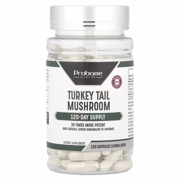 Probase Nutrition, Turkey Tail Mushroom, 100 mg, 120 Capsules