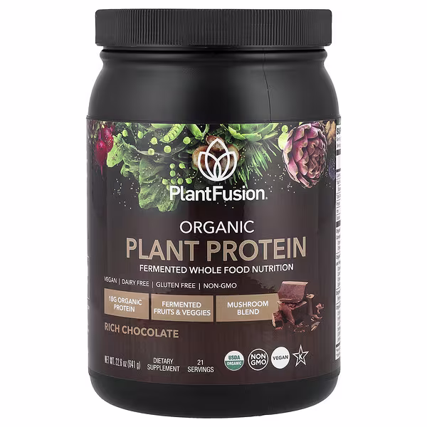 PlantFusion, Organic Plant Protein, Rich Chocolate, 22.6 oz (641 g)