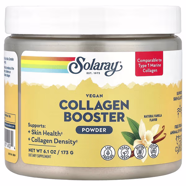 Solaray, Vegan Collagen Booster Powder, Natural Vanilla , 6.1 oz (173 g)