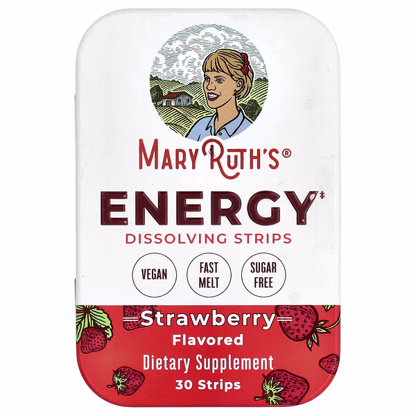 MaryRuth's, Energy Dissolving Strips, Strawberry, 30 Strips