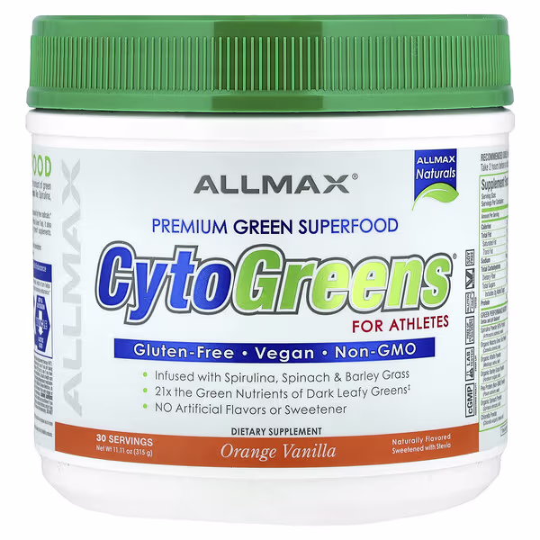 ALLMAX, CytoGreens®, Premium Green Superfood For Athletes, Orange Vanilla, 11.11 oz (315 g)