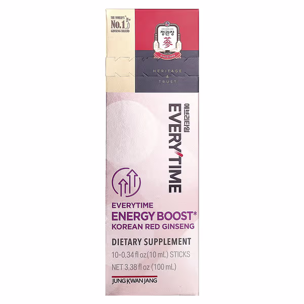 JungKwanJang, Korean Red Ginseng, Everytime Energy Boost, 10 Sticks, 0.34 fl oz (10 ml) Each