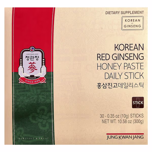 JungKwanJang, Korean Red Ginseng Honey Paste Daily Stick, 30 Sticks, 0.35 oz (10 g) Each