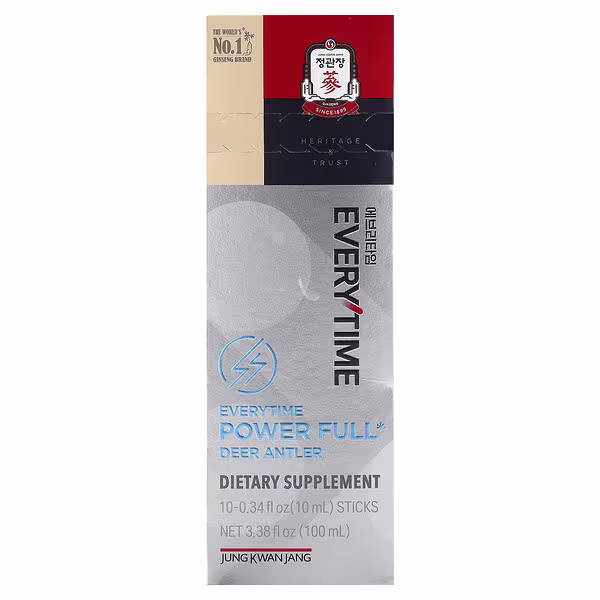 JungKwanJang, Deer Antler, Everytime Power Full, 10 Sticks, 0.34 fl oz (10 ml) Each