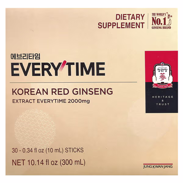 JungKwanJang, Korean Red Ginseng Extract, Everytime , 30 Sticks, 0.34 fl oz (10 ml) Each