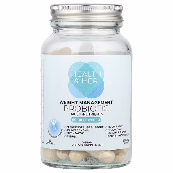 Health and Her, Weight Management Probiotic + Multi-Nutrients, 60 Capsules
