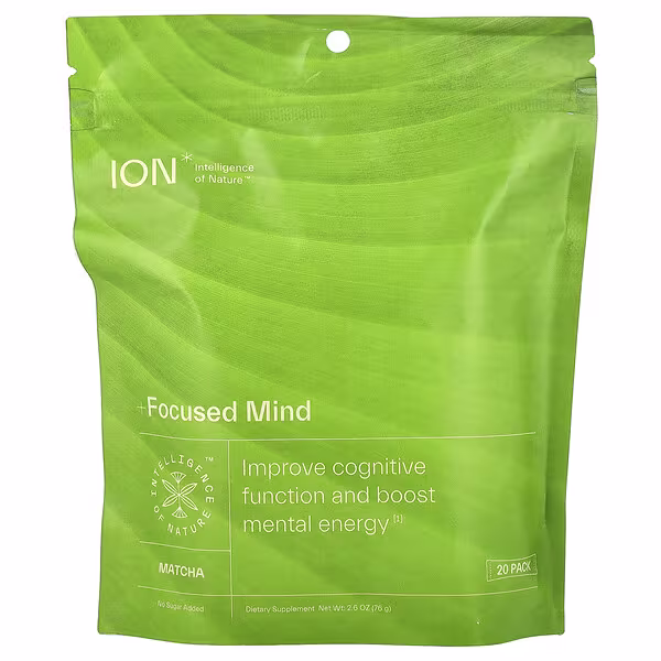 ION Intelligence of Nature, Focused Mind, Matcha, 20 Pack, 0.13 oz (3.8 g) Each