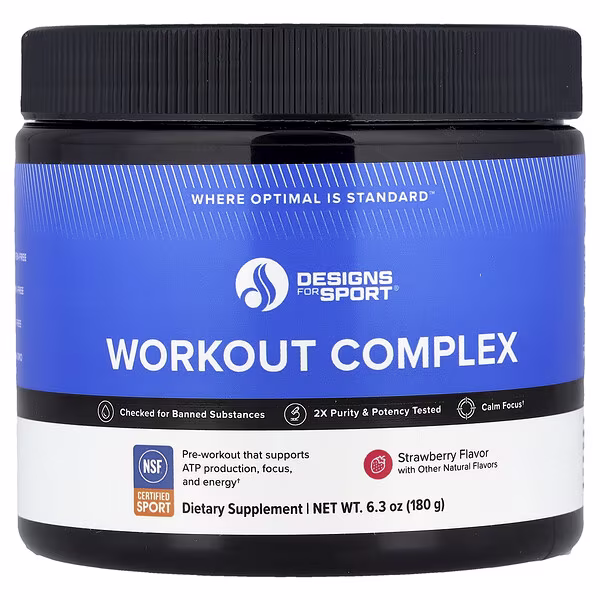 Designs For Health, Designs for Sport®, Workout Complex, Strawberry, 6.3 oz (180 g)