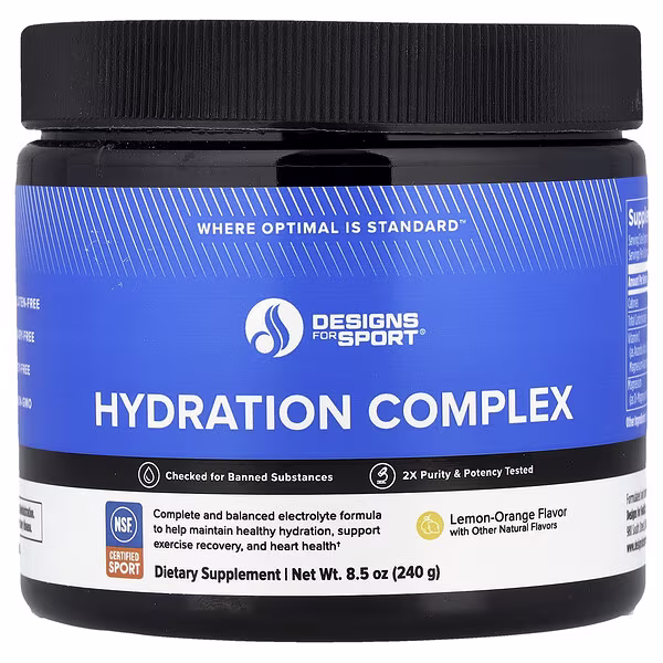 Designs For Health, Designs For Sport®, Hydration Complex, Lemon-Orange, 8.5 oz (240 g)