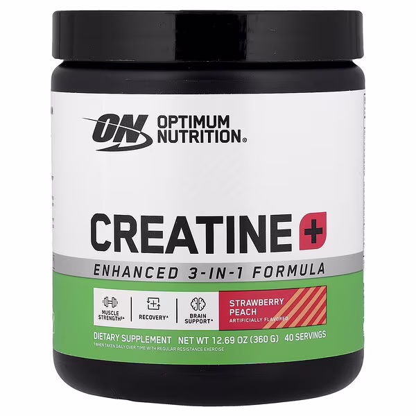 Optimum Nutrition, Creatine+, Strawberry Peach, 12.69 oz (360 g)