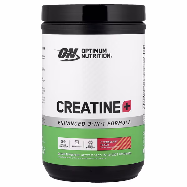 Optimum Nutrition, Creatine+, Strawberry Peach, 1.58 lb (720 g)
