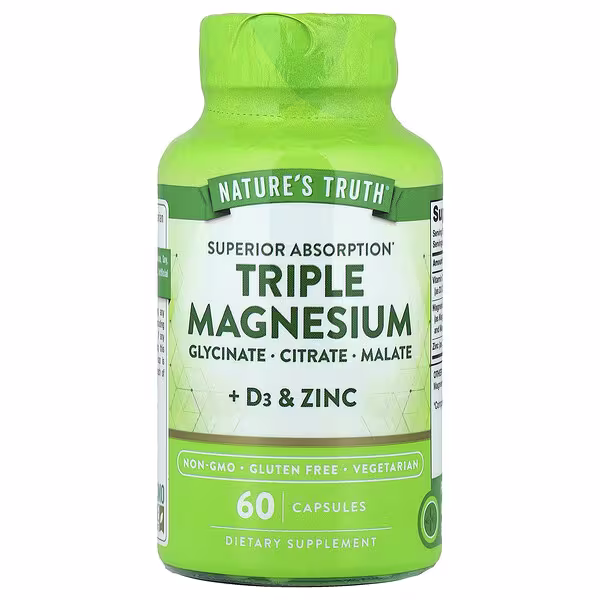 Nature's Truth, Triple Magnesium + D3 & Zinc, 60 Capsules