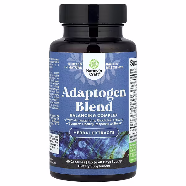 Nature's Craft, Adaptogen Blend, 60 Capsules