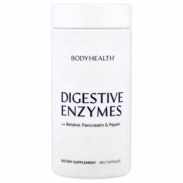 BodyHealth, Digestive Enzymes With Betaine, Pancreatin & Pepsin, 180 Capsules