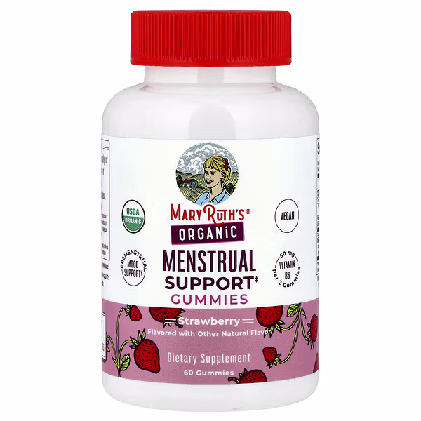MaryRuth's, Organic Menstrual Support Gummies, Strawberry, 60 Gummies