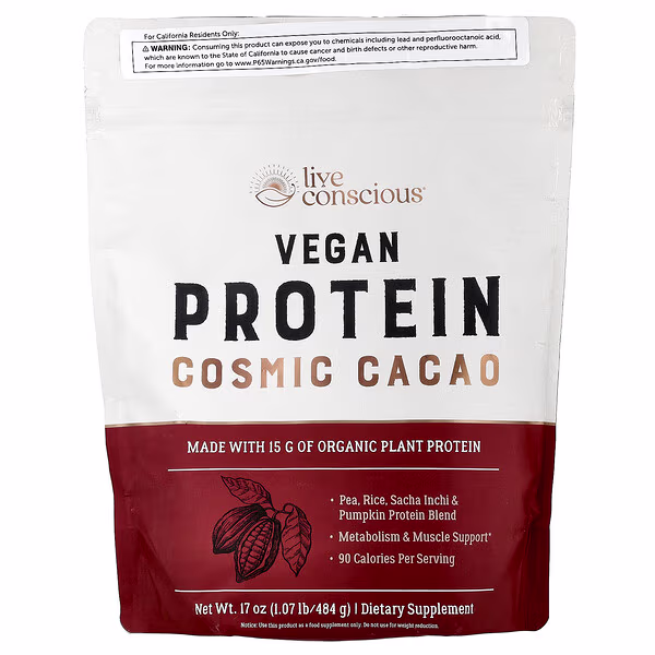 Live Conscious, Vegan Protein, Cosmic Cacao, 1.07 lb (484 g)