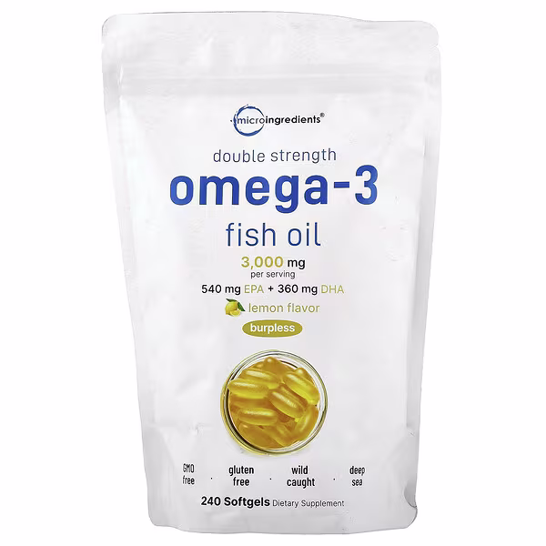 Micro Ingredients, Omega-3 Fish Oil, Lemon, 240 Softgels (1,000 mg per Softgels)