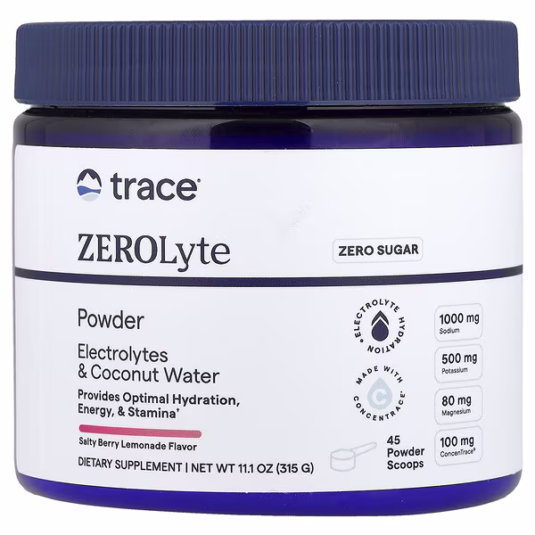 Trace, ZEROLyte Powder, Salty Berry Lemonade, 11.1 oz (315 g)