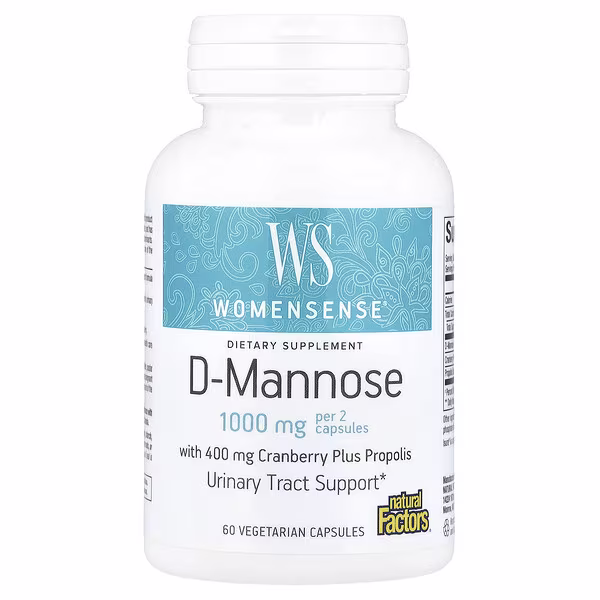 Natural Factors, WomenSense®, D-Mannose, 60 Vegetarian Capsules
