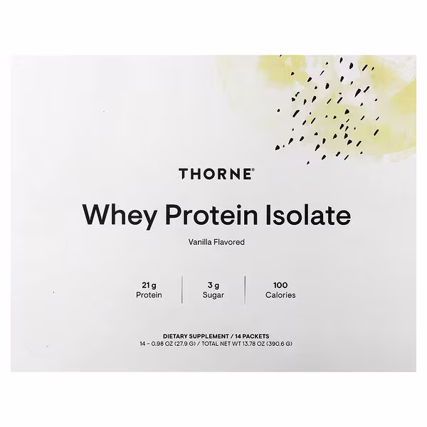 Thorne, Whey Protein Isolate, Vanilla, 14 Packets, 0.98 oz (27.9 g) Each