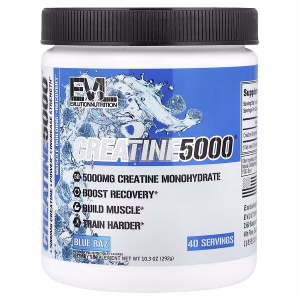 EVLution Nutrition, Creatine 5000®, Blue Raz, 10.3 oz (292 g)