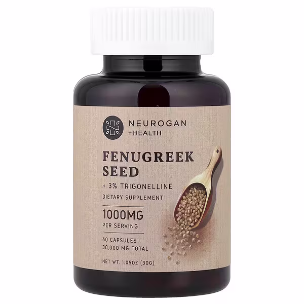 Neurogan Health, Fenugreek Seed + 3% Trigonelline, 60 Capsules (500 mg per Capsule)