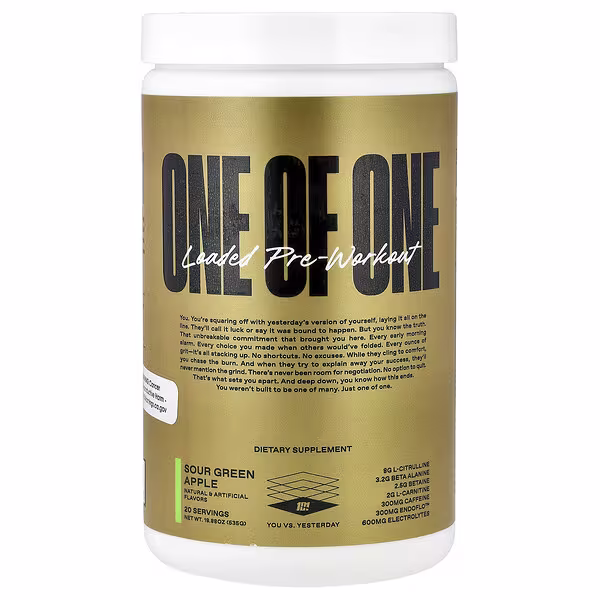 ONE OF ONE, Loaded Pre-Workout, Sour Green Apple, 18.88 oz (535 g)