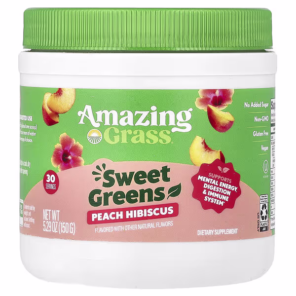 Amazing Grass, Sweet Greens, Peach Hibiscus, 5.29 oz (150 g)