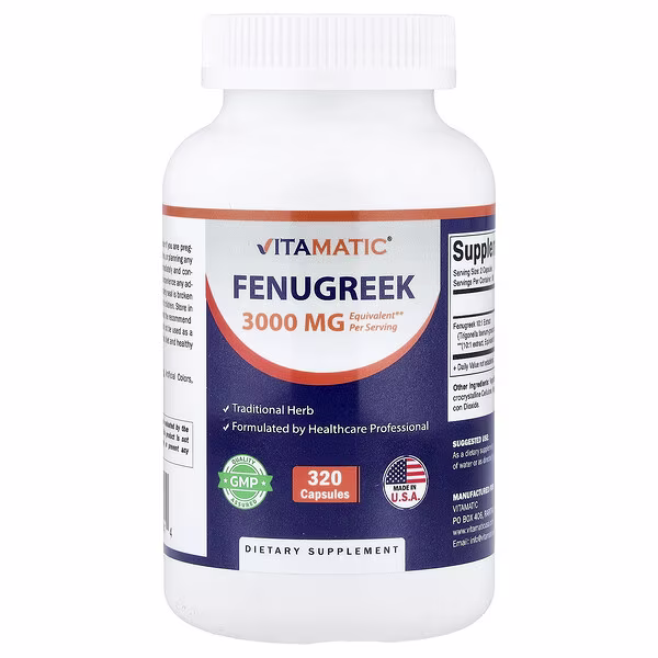 Vitamatic, Fenugreek, 320 Capsules (150 mg per Capsule)