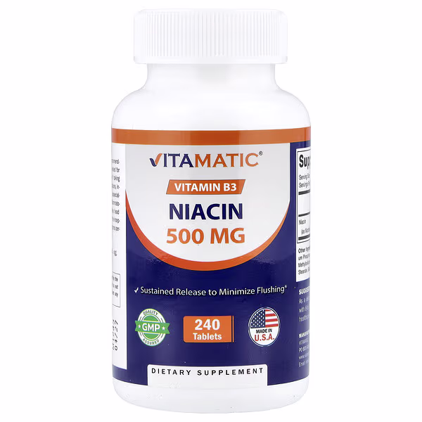Vitamatic, Niacin, 500 mg, 240 Tablets