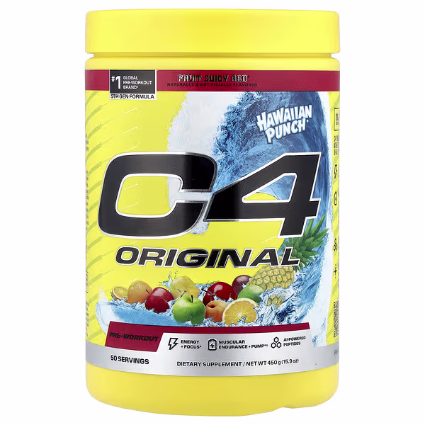 C4 / Cellucor, C4® Original, Pre-Workout, Hawaiian Punch® Fruit Juicy Red™, 15.9 oz (450 g)