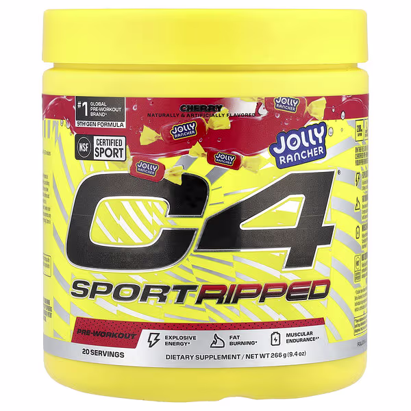 C4 / Cellucor, C4® Sport Ripped, Pre-Workout, Jolly Rancher Cherry, 9.4 oz (266 g)