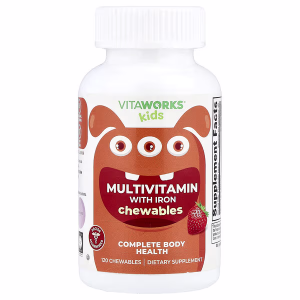 VitaWorks, Kids, Multivitamin With Iron, Mixed Fruit, 120 Chewables