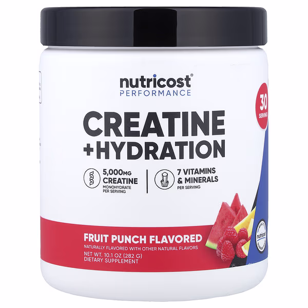 Nutricost, Performance, Creatine + Hydration, Fruit Punch, 10.1 oz (282 g)