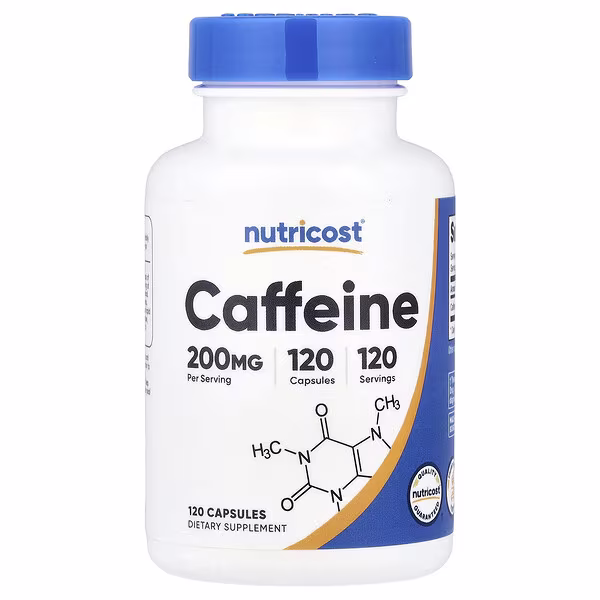 Nutricost, Caffeine, 200 mg, 120 Capsules